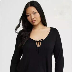 Torrid Super Soft Jersey Tie Front Lounge Top Size 1